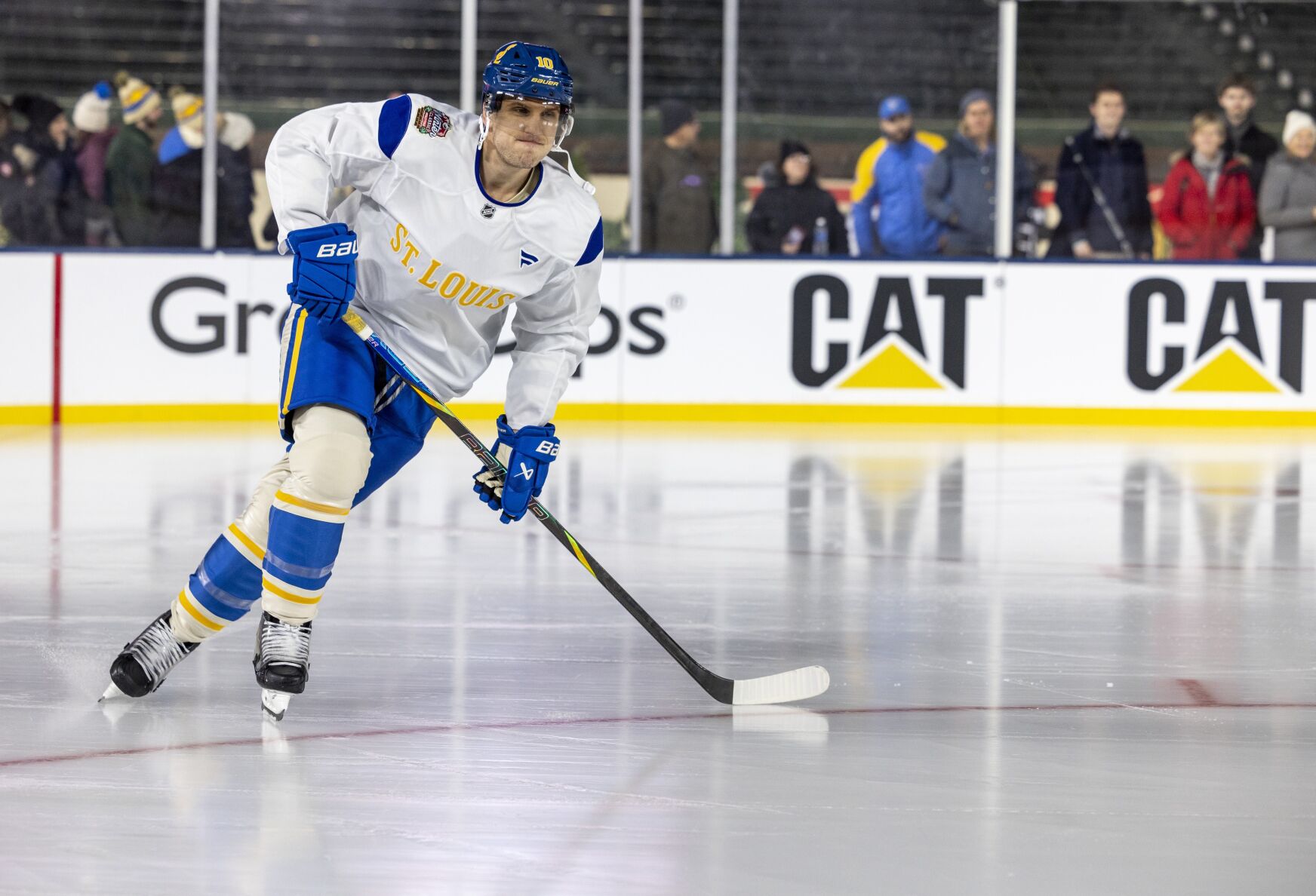 51şÚÁĎ Blues practice ahead of the Winter Classic in Chicago
